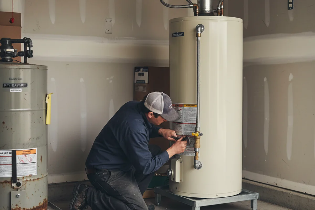 Water heater and shutoff valve replacement in Winters